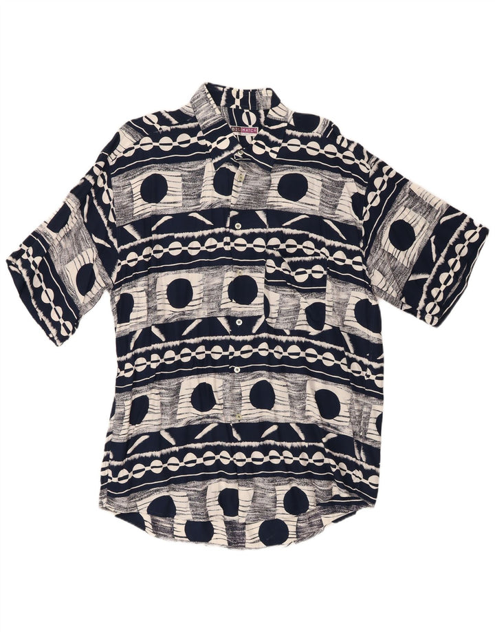 Cămașă cu mânecă scurtă pentru bărbați Big Match XL Bleumarin Geometric