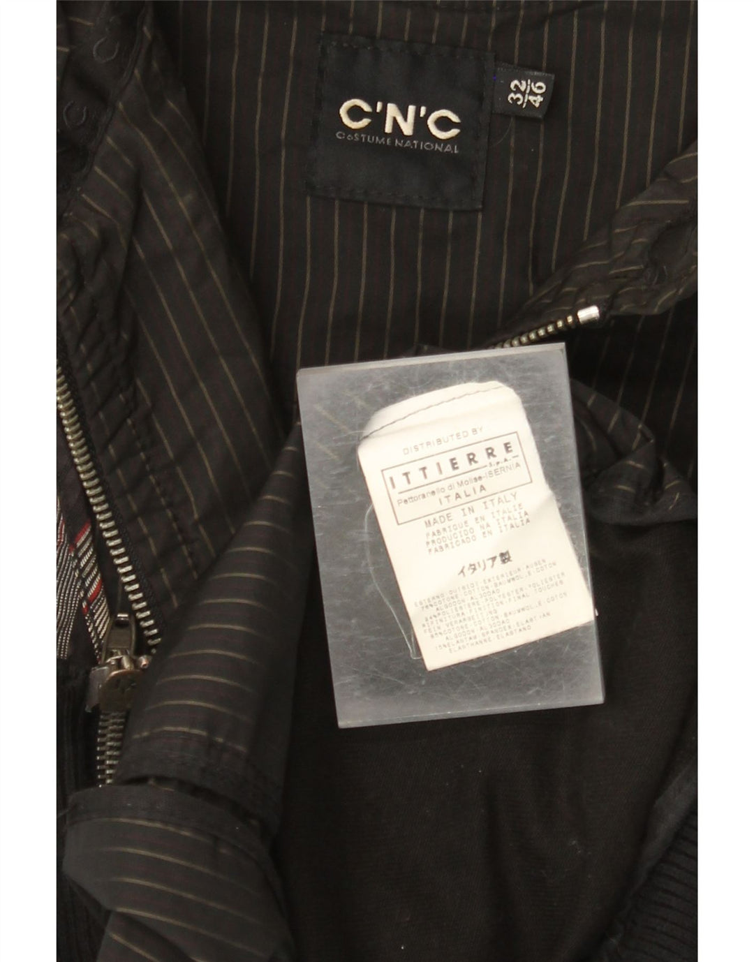 CNC COSTUME NATIONAL Jachetă bomber pentru bărbați IT 36 Bumbac cu dungi negre mici