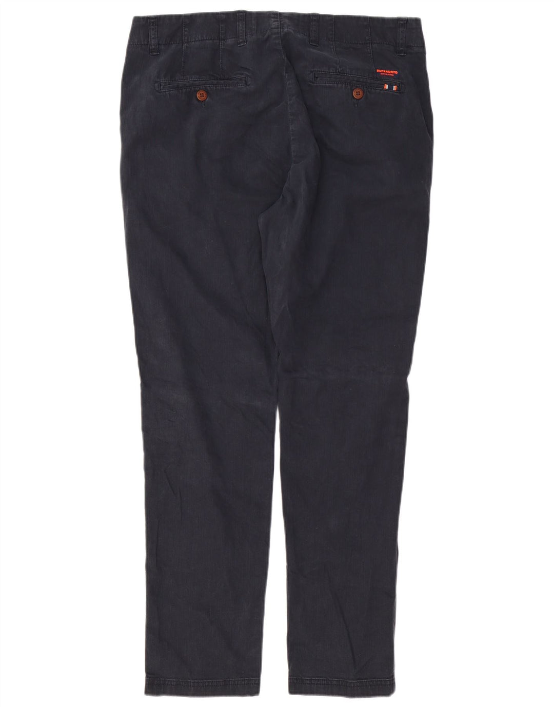 SUPERDRY Pantaloni chino subțiri pentru bărbați L34 L30 bumbac negru