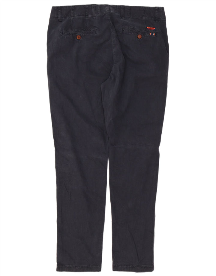 SUPERDRY Pantaloni chino subțiri pentru bărbați L34 L30 bumbac negru