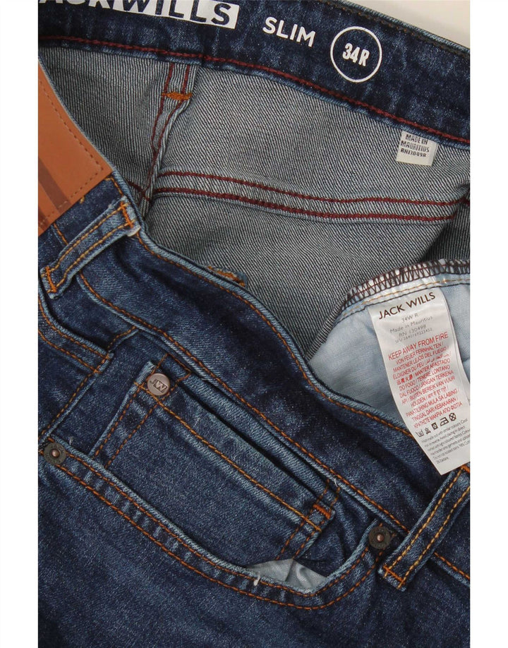 Blugi slim pentru bărbați Jack Wills W34 L31 bumbac bleumarin