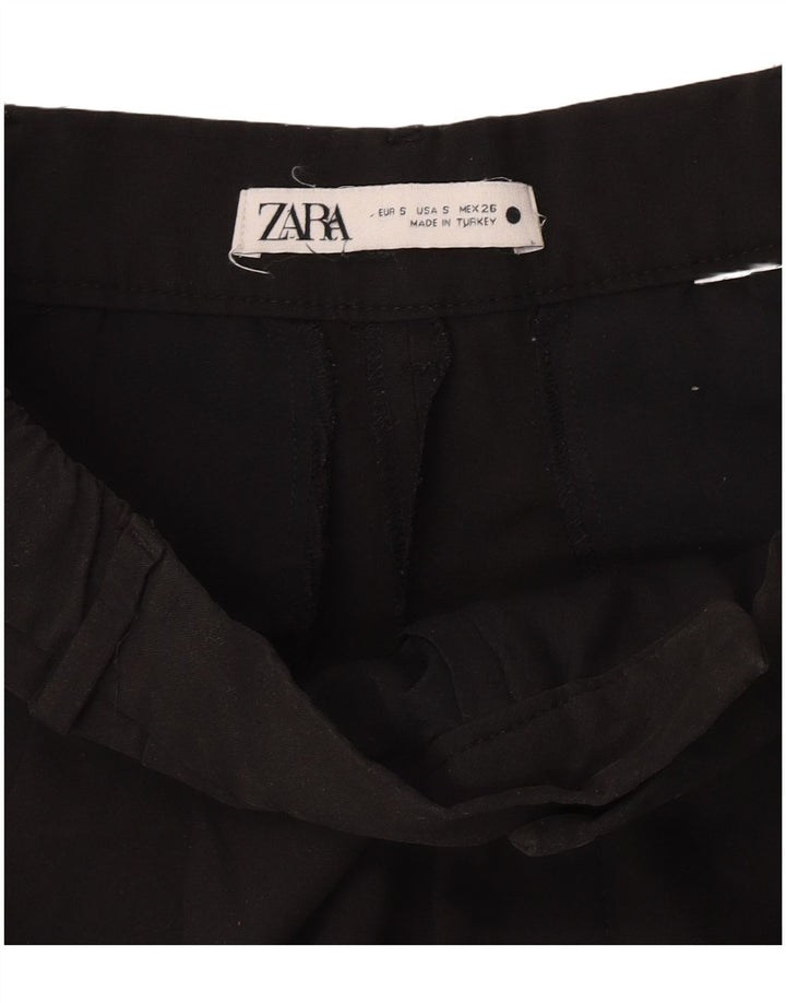 Pantaloni tăiați pentru femei ZARA Mici W26 L25 Negri