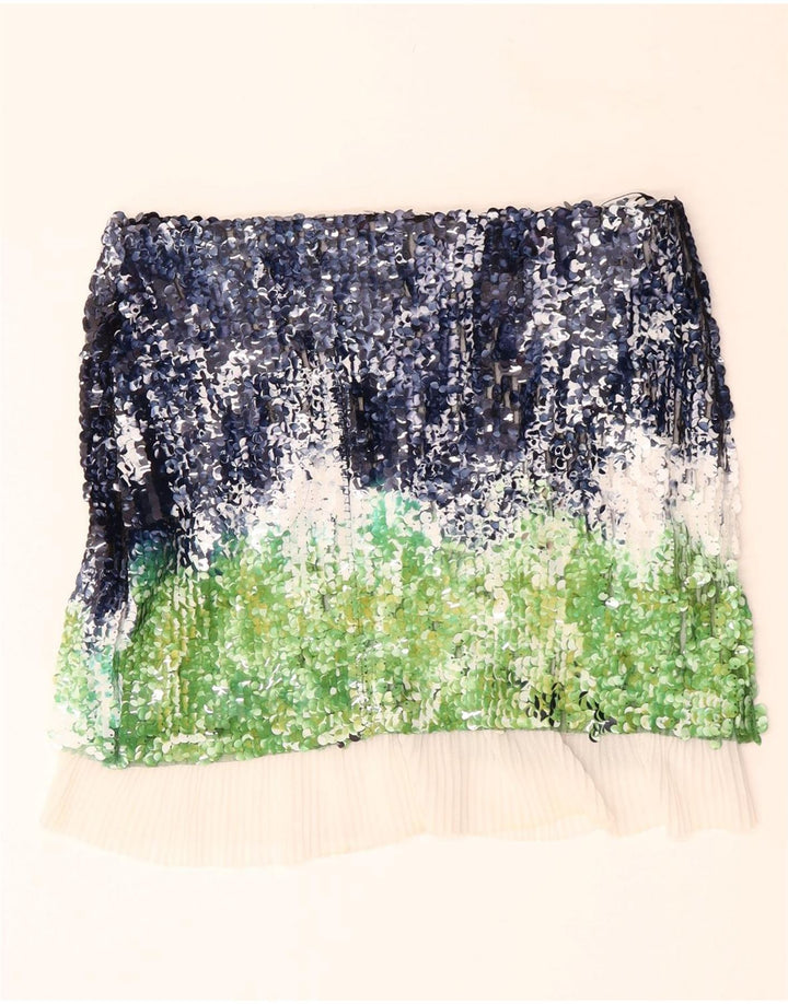 Fusta Dreaptă Femei ZARA Mediu W28 Poliester Colorblock Multicolor