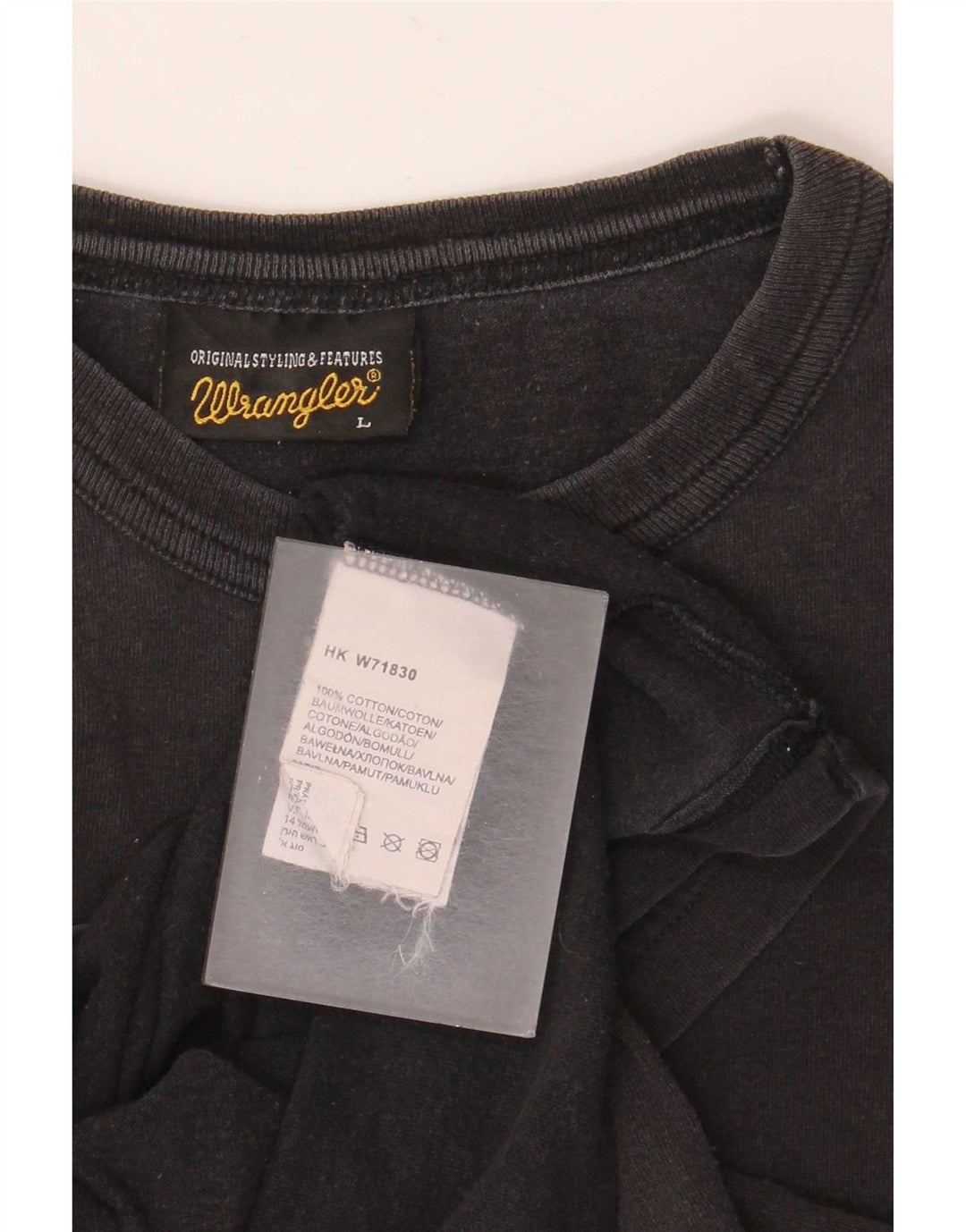 Tricou grafic pentru bărbați Wrangler Top mare din bumbac negru