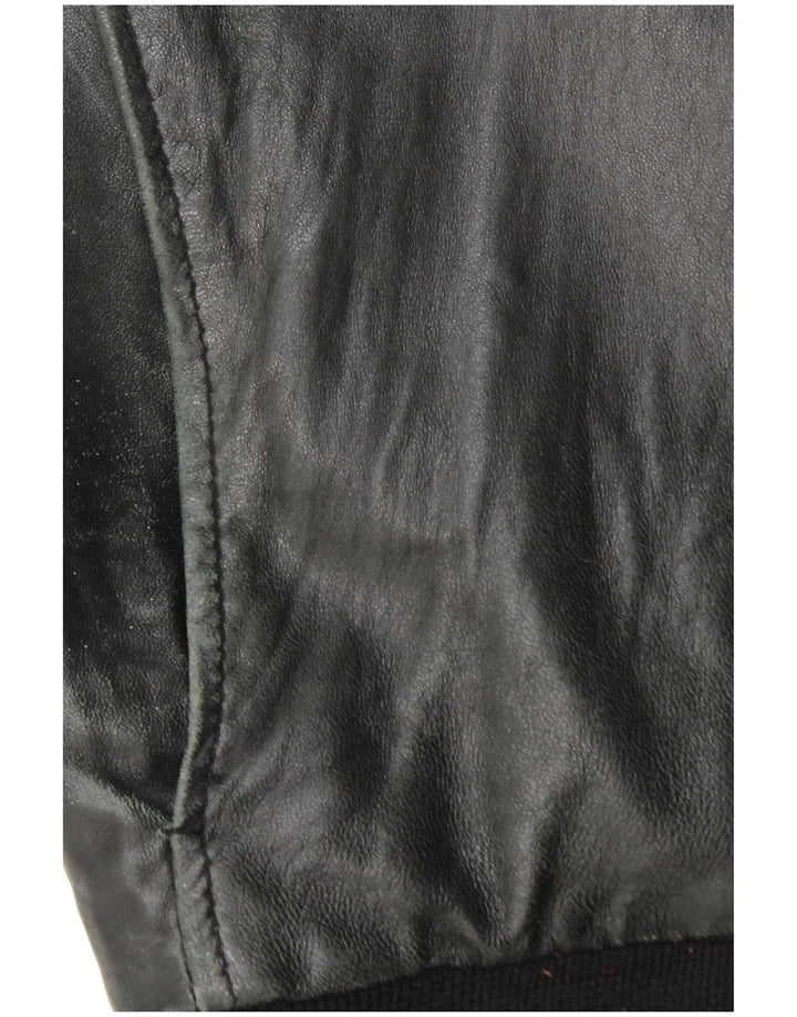 Jachetă de piele vintage pentru bărbați UK 44 2XL din piele neagră