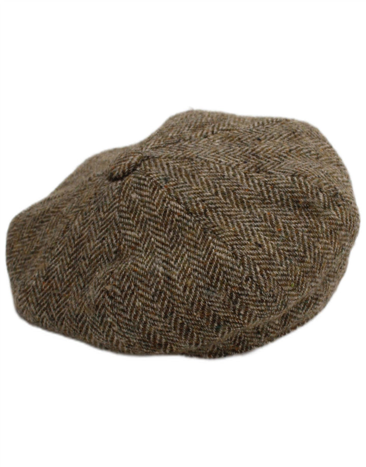 Șapcă plată pentru bărbați Harris Tweed, lână nouă, gri, în spinare, clasică