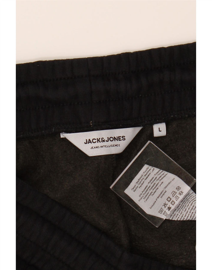 JACK & JONES Mens Graphic Sport Shorts Large  Black Cotton Vintage Jack & Jones and Second-Hand Jack & Jones from Messina Hembry 