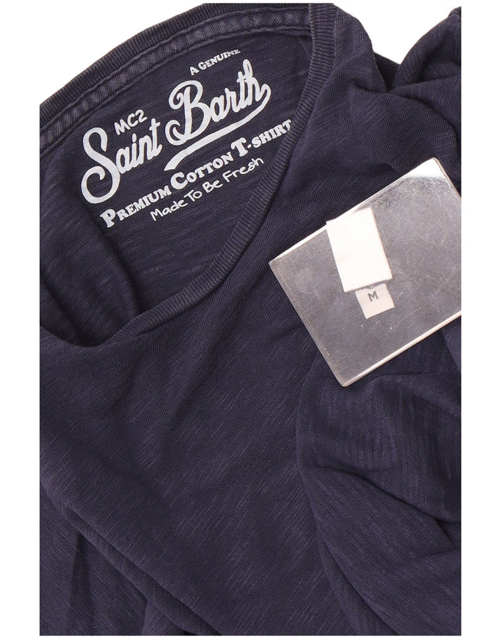 MC2 SAINT BARTH Tricou pentru bărbați Top mediu din bumbac cu pete albastru bleumarin