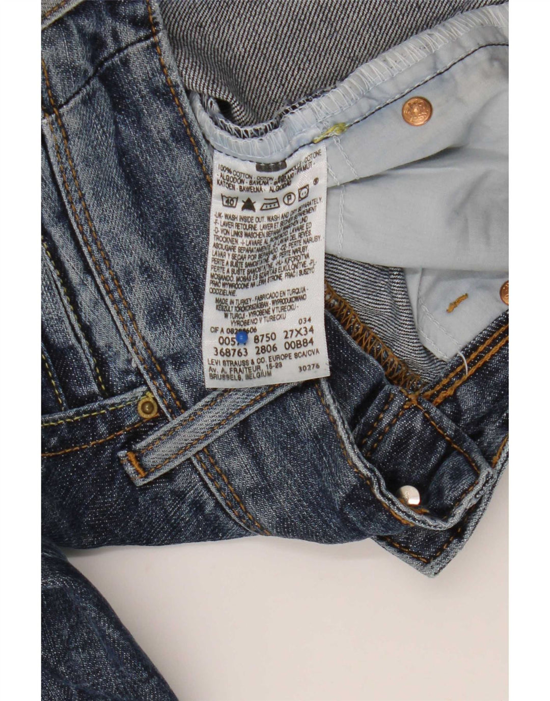 Blugi Levi's 571 Slim pentru femei W27 L34 Bumbac albastru