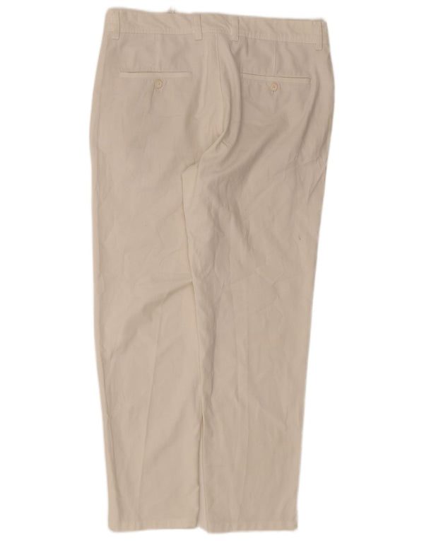Pantaloni chino drepți pentru bărbați Zara EU 42 Large W32 L28 Poliester alb