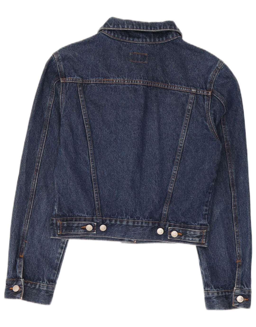 Jachetă de denim crop vintage pentru femei UK 14, bumbac albastru mediu