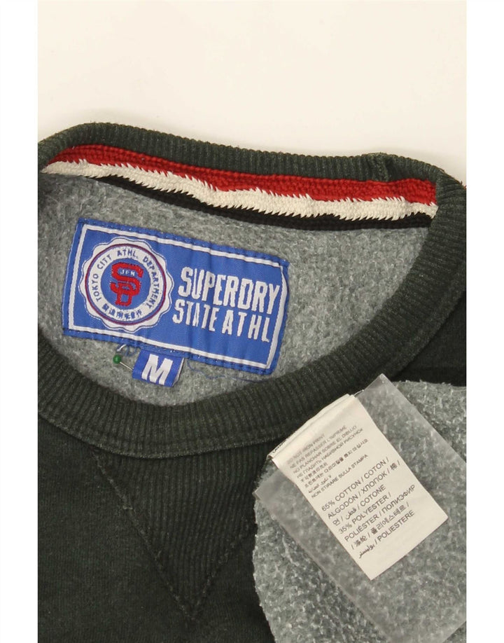 Pulover grafic Superdry pentru bărbați, bumbac verde mediu