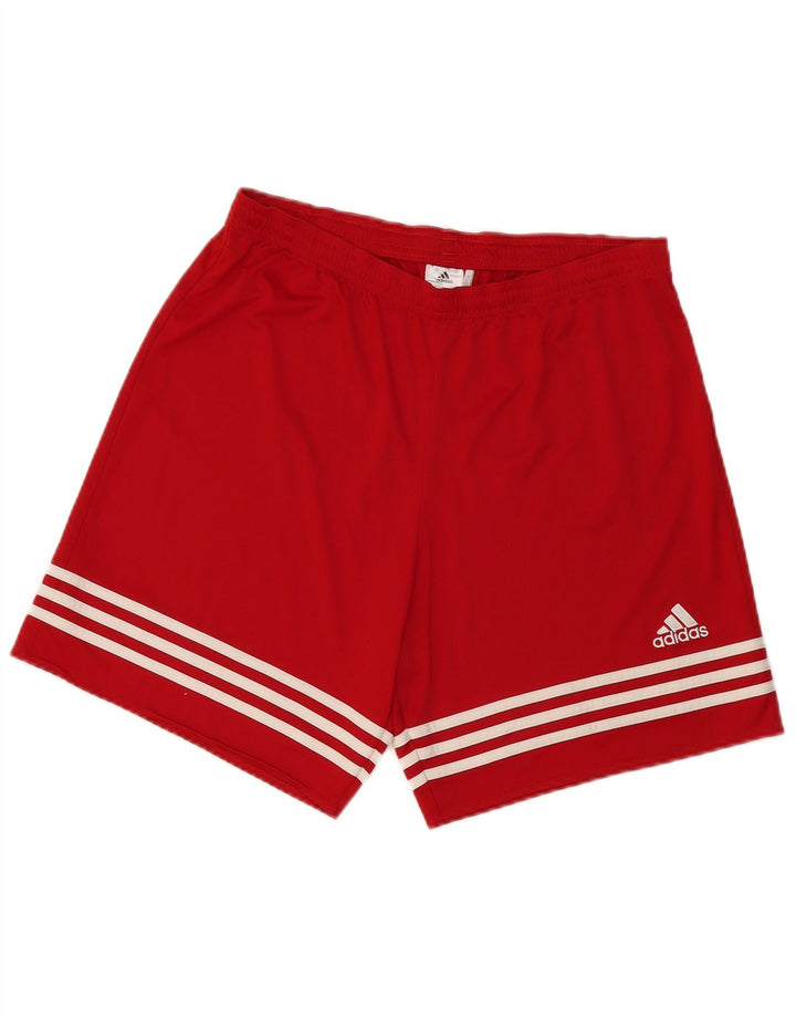 Pantaloni scurți sport adidas Climalite pentru bărbați, poliester roșu mare