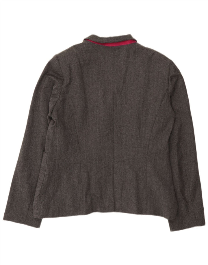Jachetă Benetton pentru femei, cu 2 nasturi, UK 16, lână mare, gri