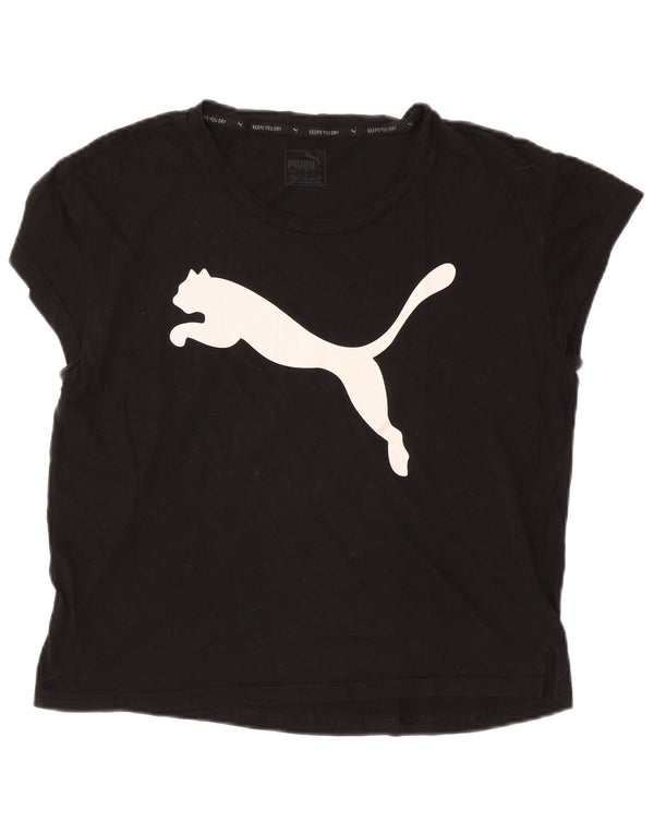 Tricou grafic supradimensionat PUMA pentru femei Top UK 10 Small Black
