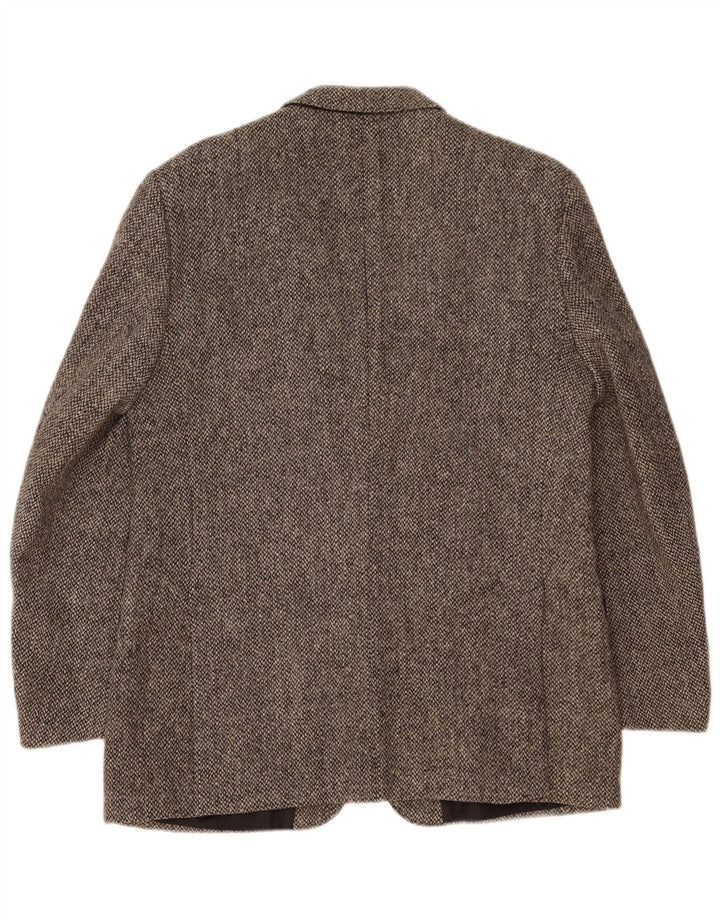 Jachetă pentru bărbați Harris Tweed, cu 2 nasturi, cu 2 nasturi, lână mare, gri