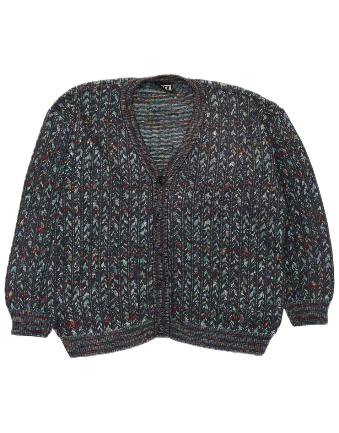 Pulover Cardigan Vintage pentru Barbati IT 54 XL Multicolor Geometric