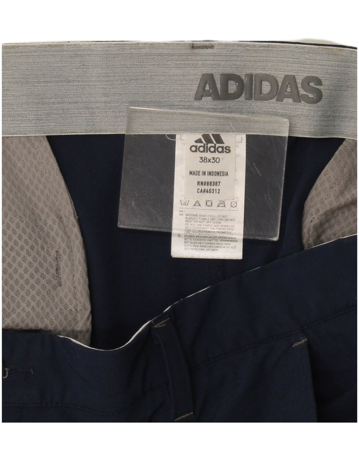 Pantaloni chino subțiri pentru bărbați Adidas W38 L30 poliester bleumarin