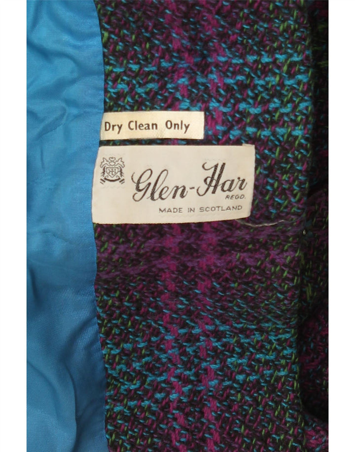 Pardesiu vintage pentru femei UK 14, mare, multicolor, carouri