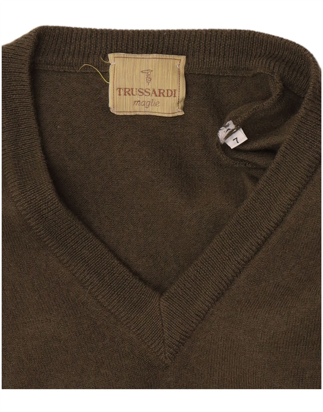 Trussardi Pulover cu decolteu în V pentru bărbați, verde mare