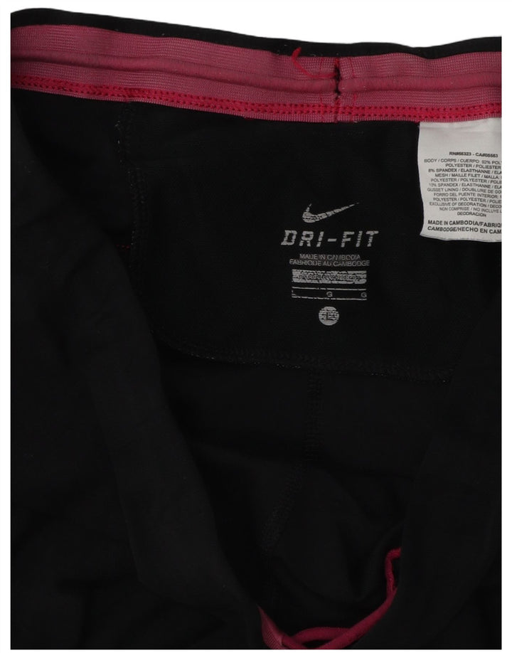 Pantaloni de trening NIKE Dri Fit Capri pentru femei UK 16, mare, negru, colorblock