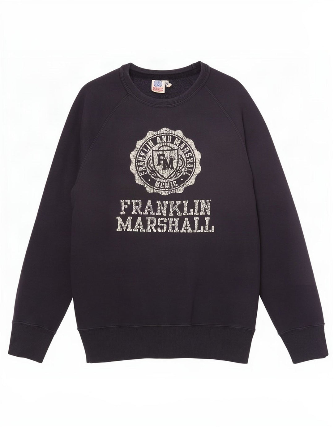 Pulover cu grafic pentru bărbați Franklin Marshall, albastru bleumarin mediu