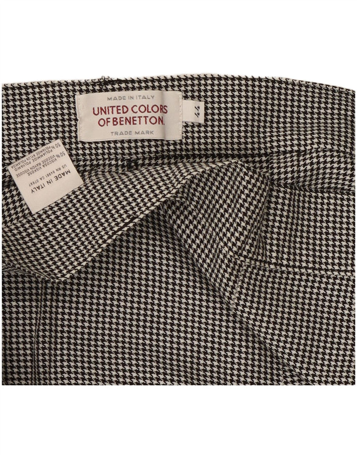 Pantaloni casual Benetton pentru femei IT 44 Medium W28 L30 Black Houndstooth