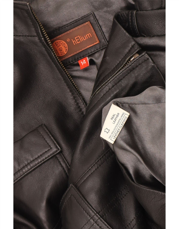 Jachetă militară din piele pentru femei Helium UK 14 Medium Black