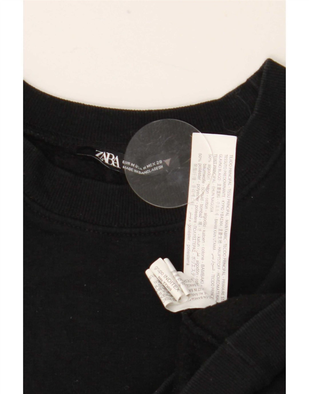 Pulover pentru damă Zara Crop Pulover UK 14 Bumbac mediu negru