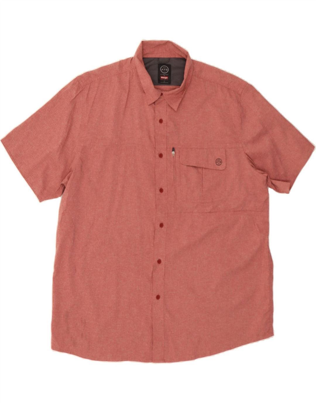 WRANGLER Mens Regular Fit Short Sleeve Shirt XL Red Polyester Vintage Wrangler and Second-Hand Wrangler from Messina Hembry 
