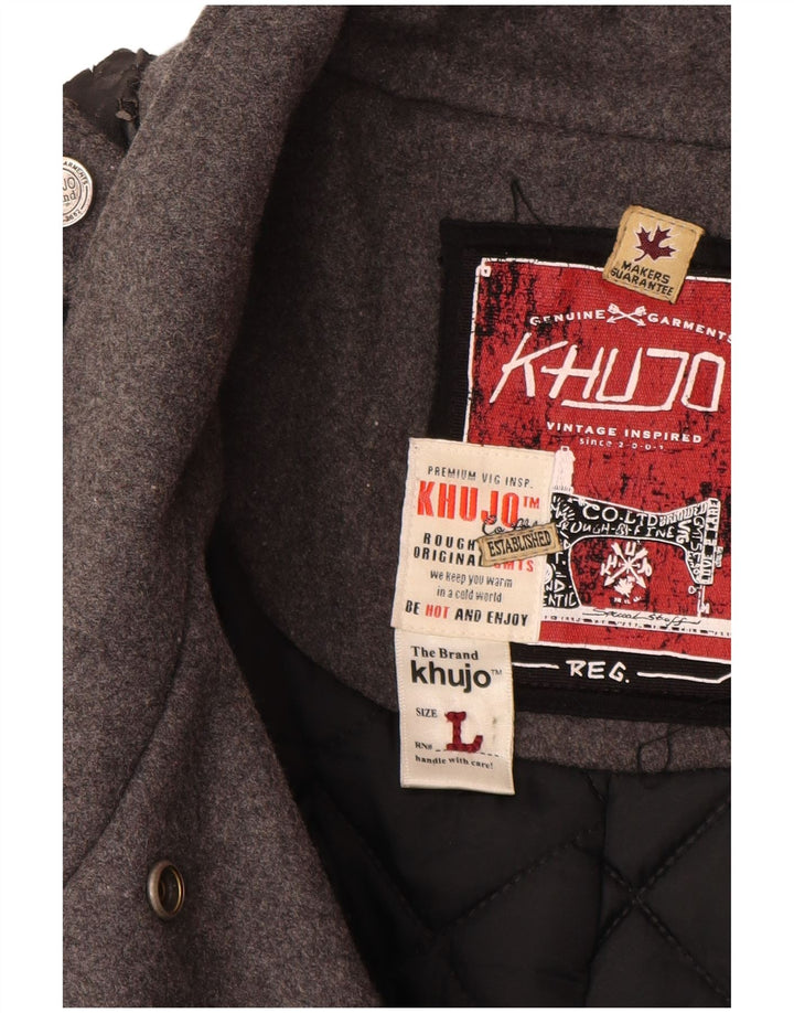 KHUJO pardesiu militar pentru femei UK 16 mare lână gri
