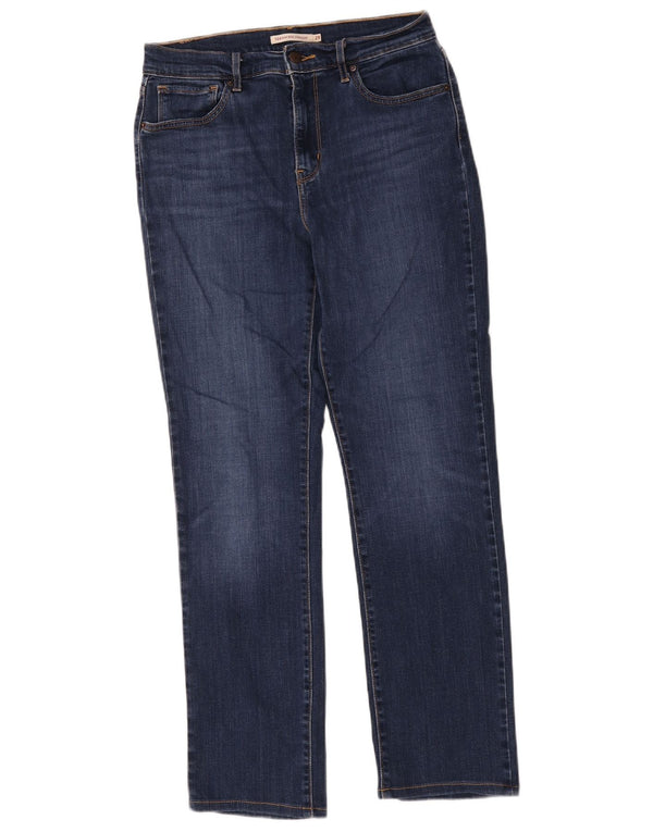 Blugi drepti cu talie mare 724 Levi's pentru femei W29 L28 bumbac bleumarin