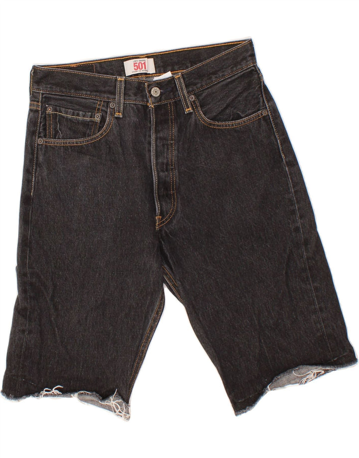 Pantaloni scurți din blugi pentru bărbați LEVI'S 501 W32 bumbac mediu negru