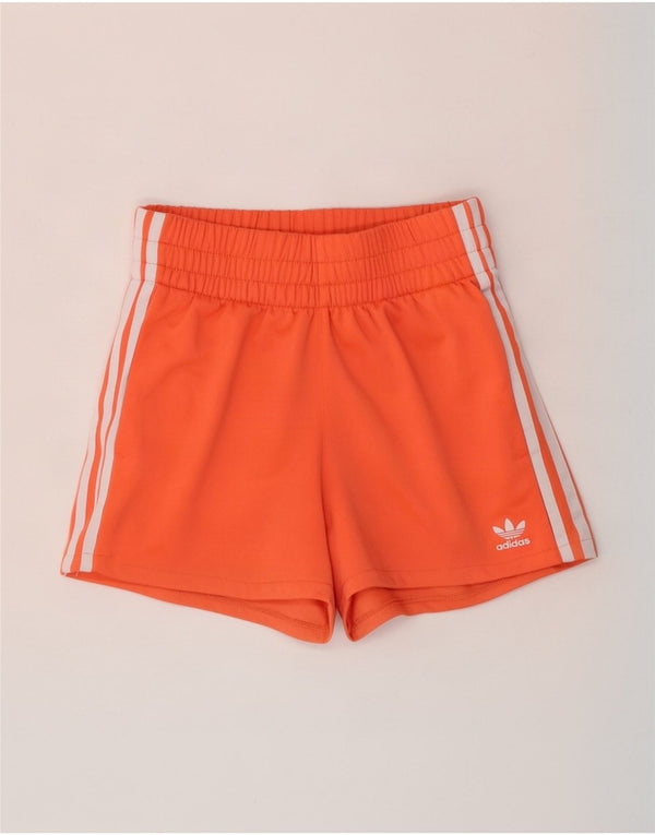 Pantaloni scurti sport pentru femei Adidas UK 10 Poliester portocaliu mic