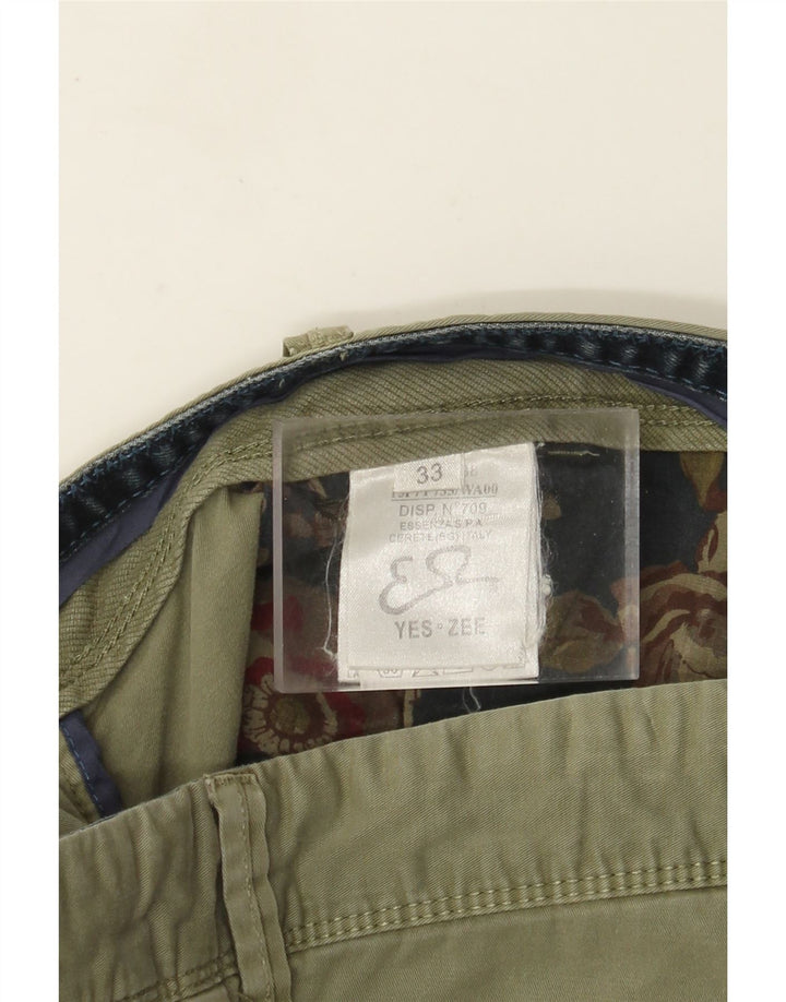 Pantaloni scurți cargo Yes Zee pentru bărbați W33, bumbac mediu kaki
