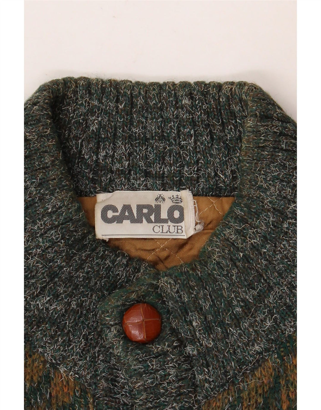 CARLO Pulover cardigan pentru bărbați, mare, verde, geometric