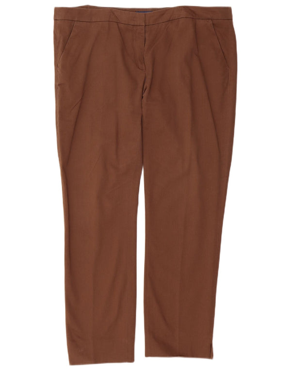 Pantaloni chino drepți pentru femei Trussardi IT 52 2XL W40 L28 maro bumbac