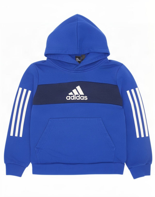 Pulover cu glugă cu grafic Adidas pentru băieți, 7-8 ani, albastru, bumbac