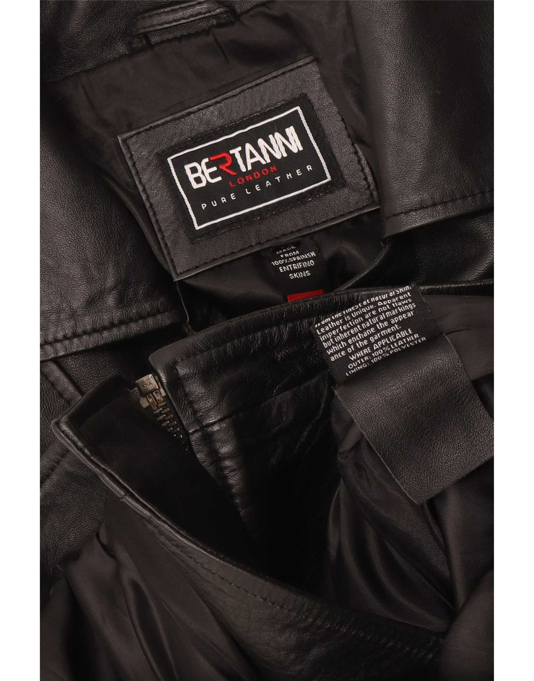 Jachetă biker din piele pentru bărbați Bertanni UK 38 Medium Black