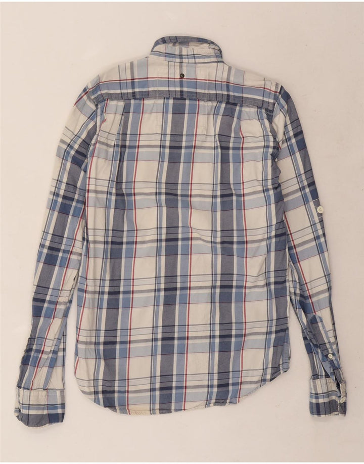 Cămașă de flanel pentru bărbați Superdry, carouri albastre medii