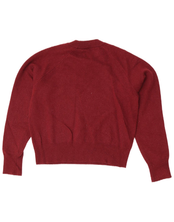 Pulover Jack Wills pentru femei, crop supradimensionat, cu decolteu tripu, UK 6 XS Burgundy