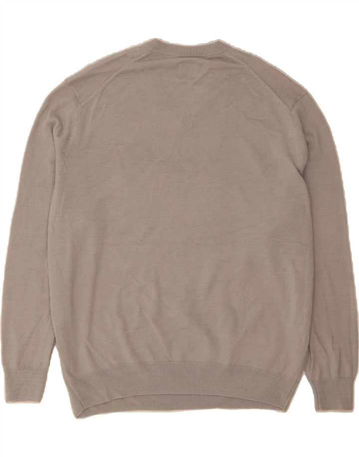 DOCKERS Mens V-Neck Jumper Sweater 2XL Grey Argyle/Diamond Vintage Dockers and Second-Hand Dockers from Messina Hembry 