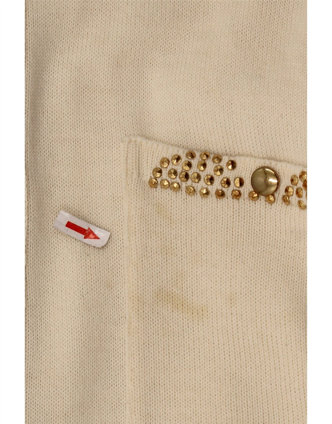 Bluză cămașă tricotată pentru femei CIRO ESPOSITO UK 14 Lână mare, albă