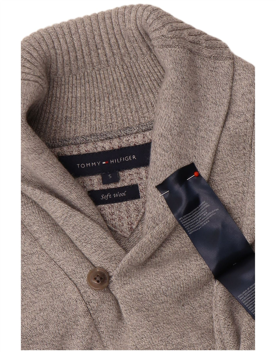 Pulover cardigan pentru bărbați Tommy Hilfiger, bumbac, gri mic