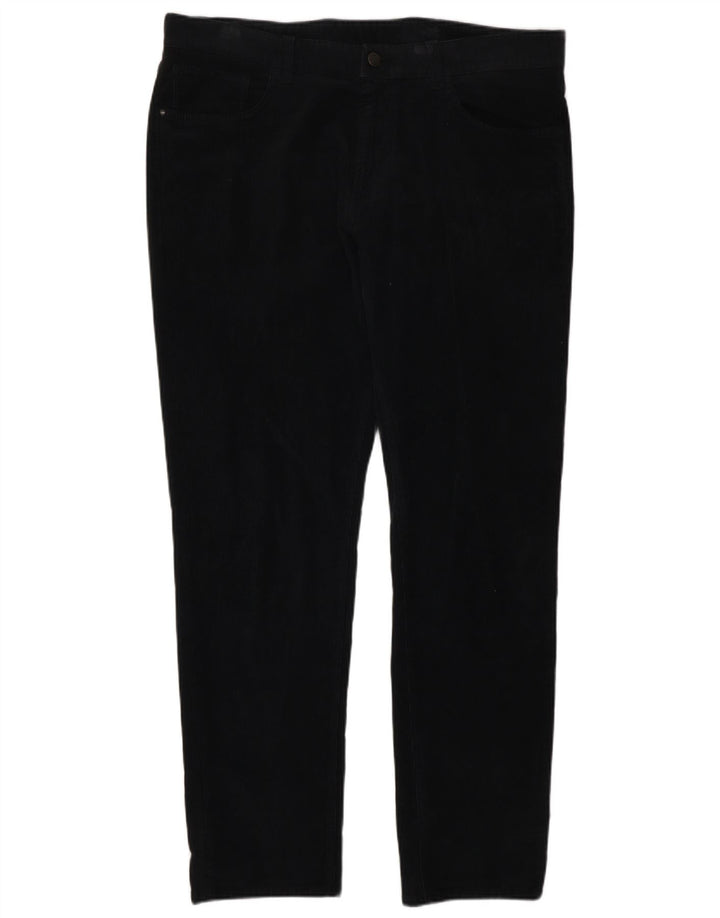 MASSIMO DUTTI Pantaloni drepti din velur pentru bărbați EU 44 Large W36 L30 Negru