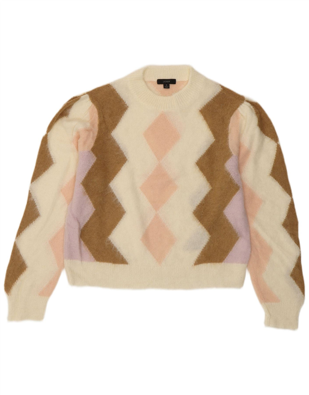 J. CREW Pulover Crop Crew Deck pentru femei UK 10 Small Off White