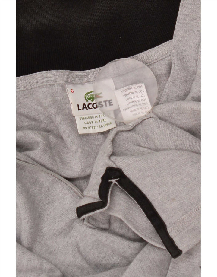 Pulover pentru bărbați Lacoste, cu fermoar și gât, mărimea 6 XL, bumbac gri