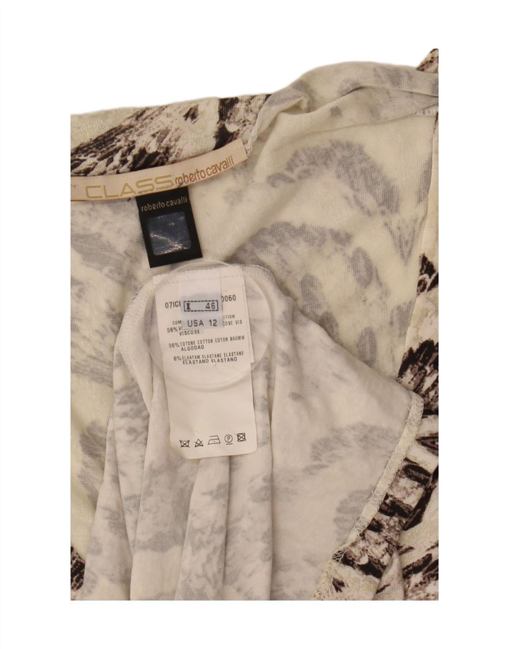 Roberto Cavalli Rochie A-Line pentru femei cu model abstract IT 46 Large Off White