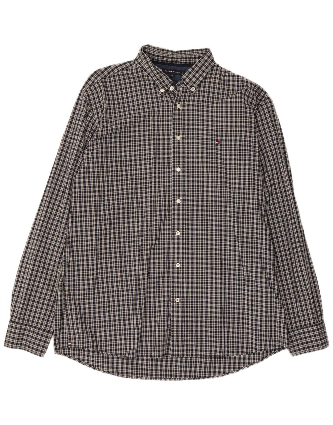 Cămașă pentru bărbați Tommy Hilfiger, cu formă regulată, 2XL, bumbac cu carouri gri