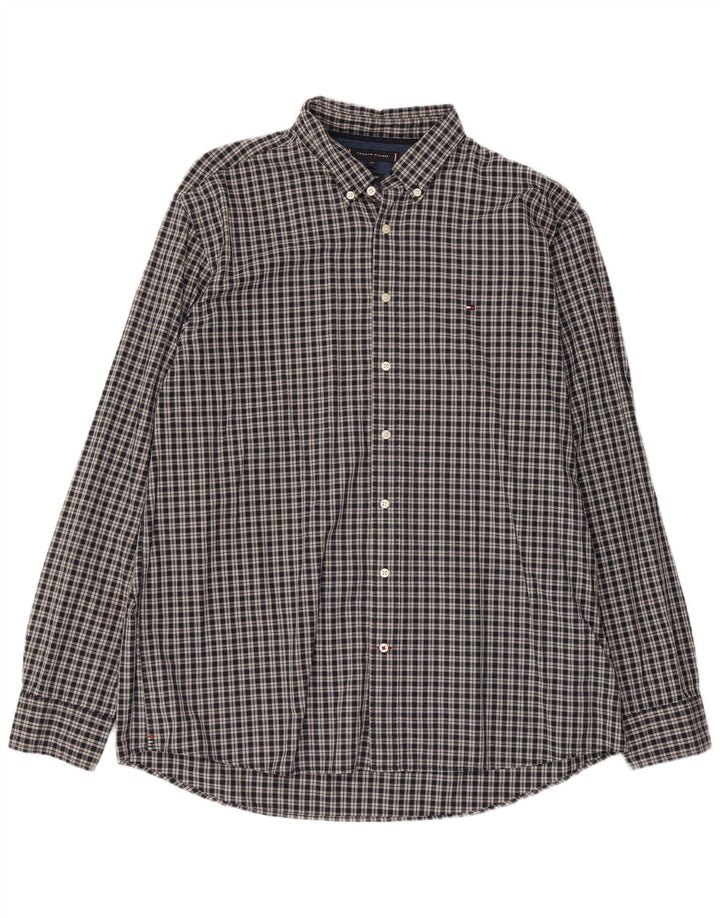 Cămașă pentru bărbați Tommy Hilfiger, cu formă regulată, 2XL, bumbac cu carouri gri